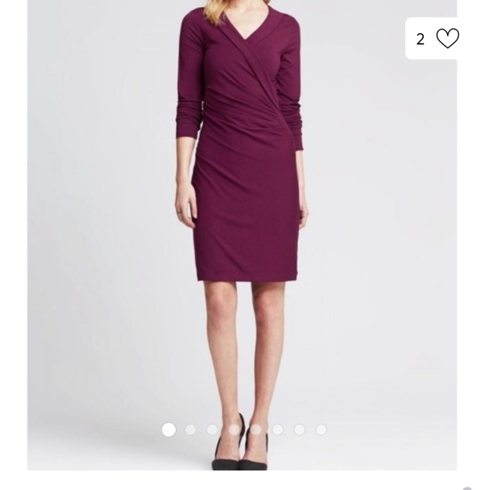 Banana Republic XXSP faux wrap magenta dress